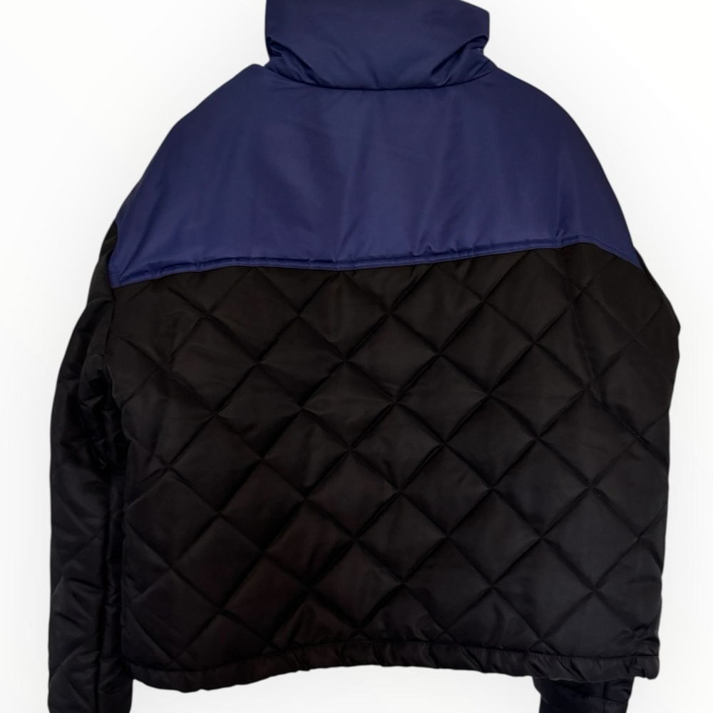 Weworewhat Quilted Color Block Jacket Navy Blue Women’s Medium NWT Trendy Puffer - Picture 3 of 9